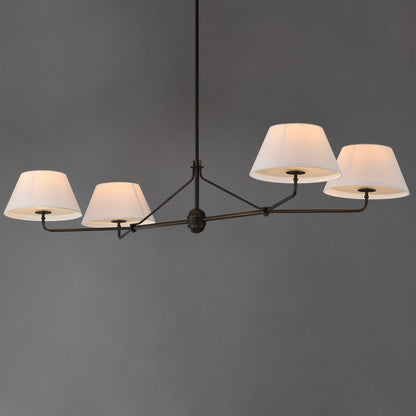 Maxim Lighting Dunbridge 4Lt 11" Linear Pendant, Wht/Antique Bronze