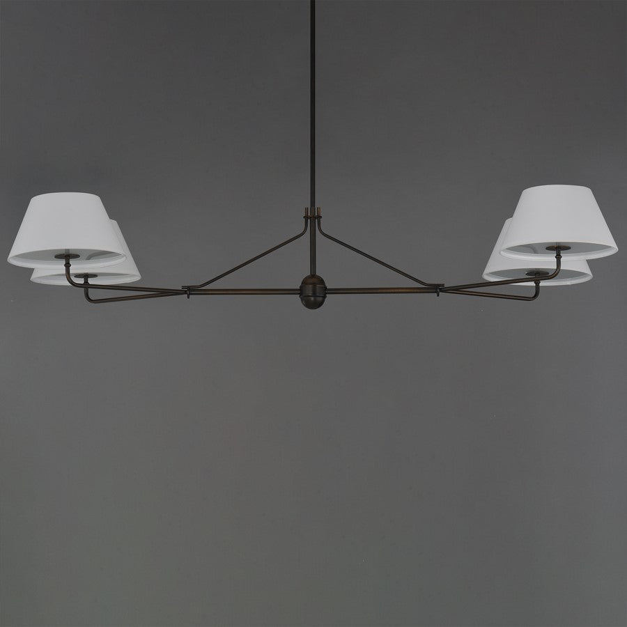 Maxim Lighting Dunbridge 4Lt 11" Linear Pendant, Wht/Antique Bronze