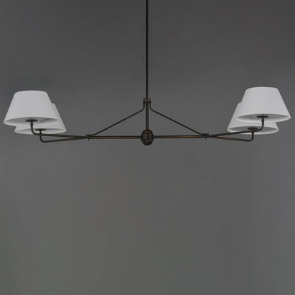 Maxim Lighting Dunbridge 4Lt 11" Linear Pendant, Wht/Antique Bronze