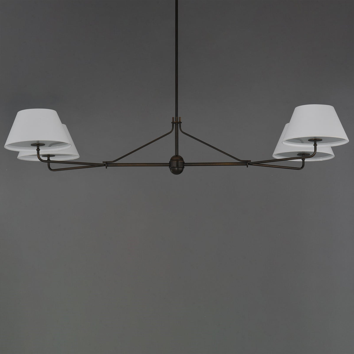 Maxim Lighting Dunbridge 4Lt 11" Linear Pendant, Wht/Antique Bronze