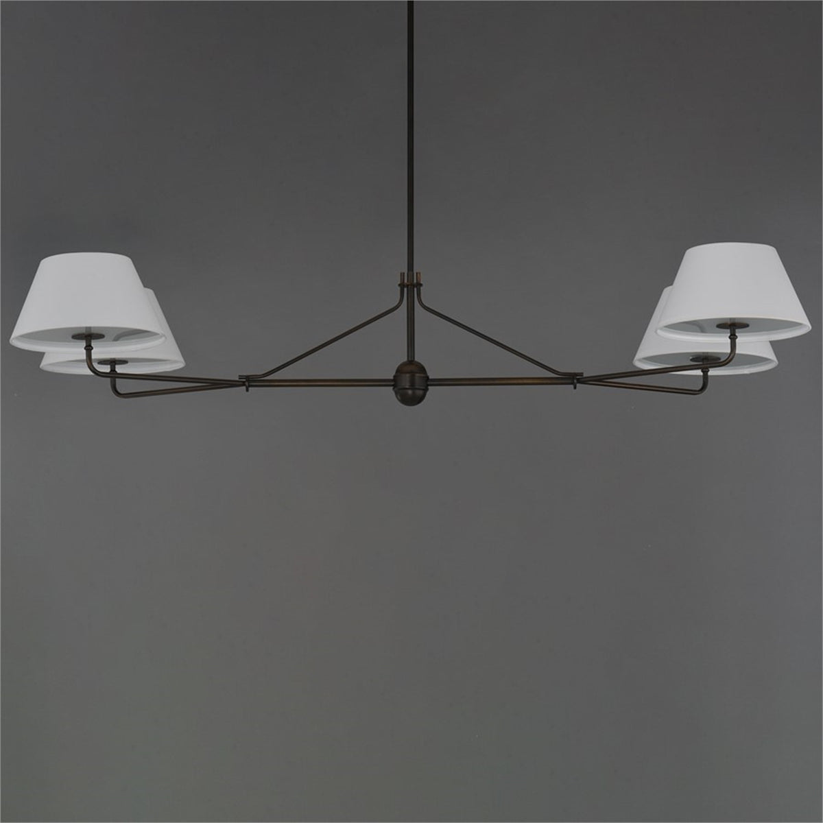 Maxim Lighting Dunbridge 4Lt 11" Linear Pendant, Wht/Antique Bronze