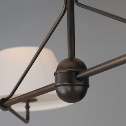 Maxim Lighting Dunbridge 4Lt 11" Linear Pendant, Wht/Antique Bronze