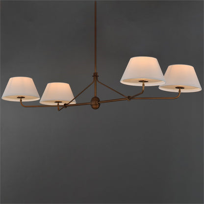 Maxim Lighting Dunbridge 4Lt 11" Linear Pendant, Wht/Weathered Brs