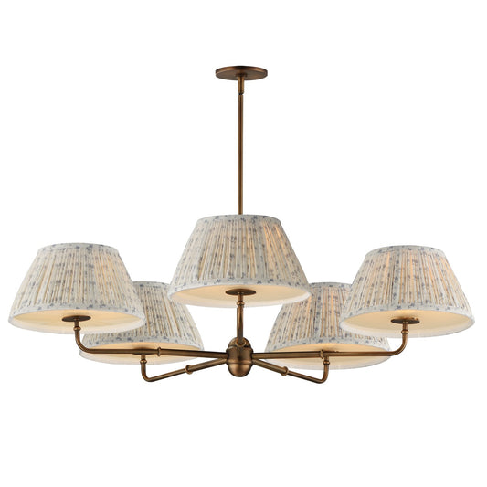 Maxim Lighting Dunbridge 5Lt 10.75" Chandelier, Blue Wht/Brs