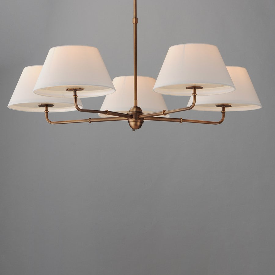 Maxim Lighting Dunbridge 5Lt 10.75" Chandelier, Weathered Brass