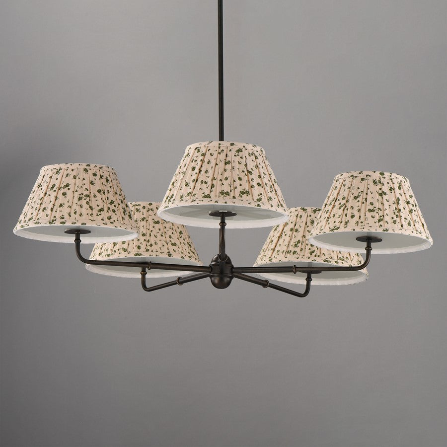 Maxim Lighting Dunbridge 5Lt 10.75" Chandelier, Wht/Antique Bronze