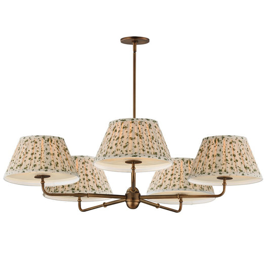 Maxim Lighting Dunbridge 5Lt 10.75" Chandelier, Wht/Weathered Brs - 18415OWWBR