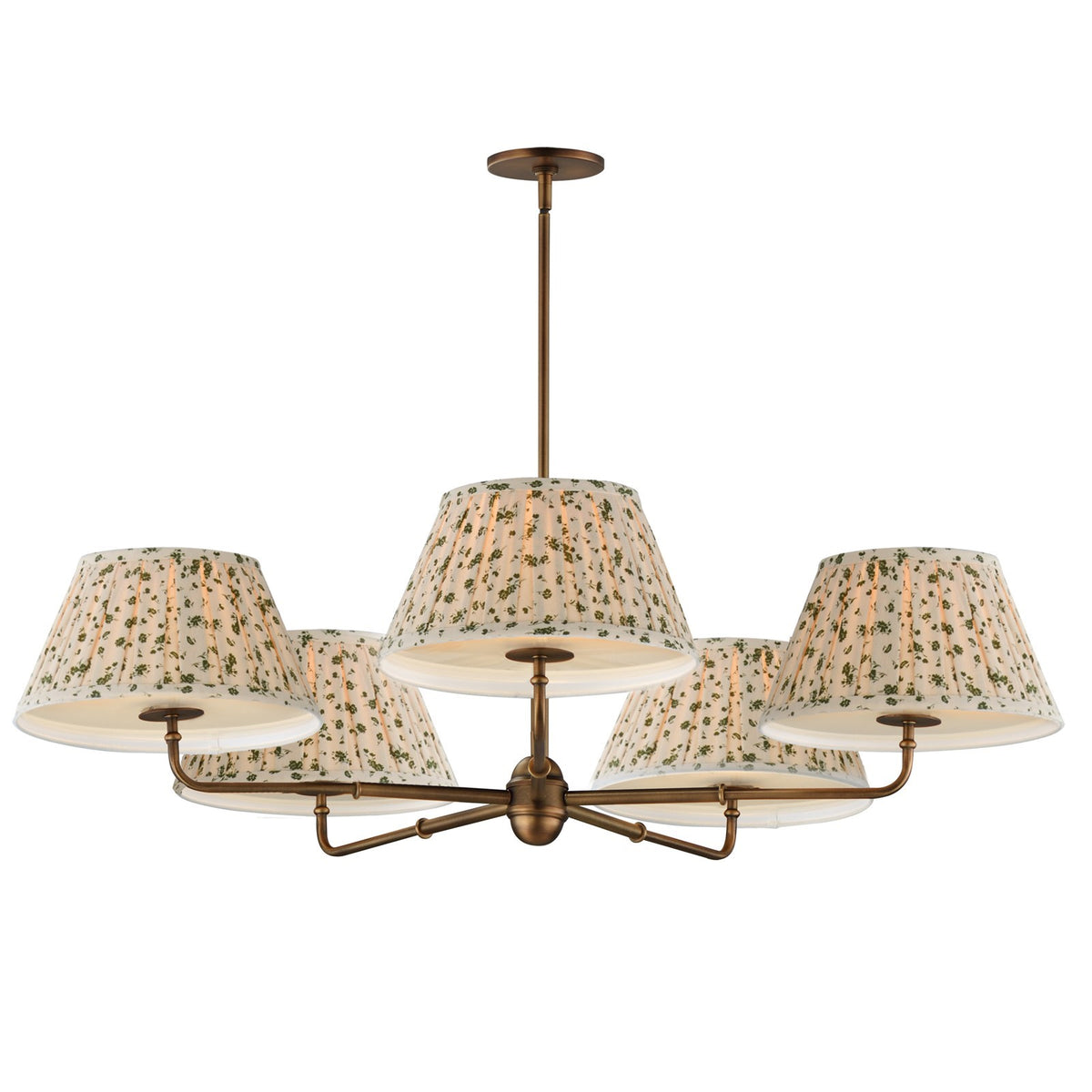 Maxim Lighting Dunbridge 5Lt 10.75" Chandelier, Wht/Weathered Brs