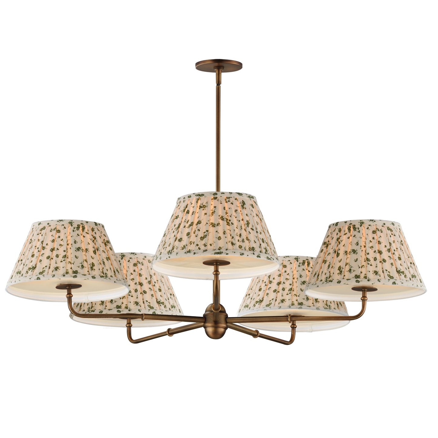 Maxim Lighting Dunbridge 5Lt 10.75" Chandelier, Wht/Weathered Brs
