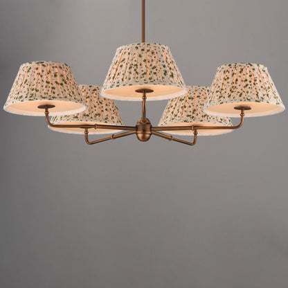 Maxim Lighting Dunbridge 5Lt 10.75" Chandelier, Wht/Weathered Brs