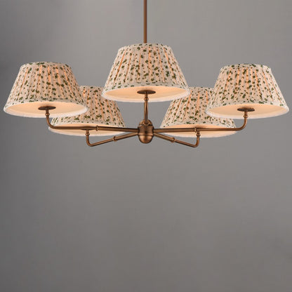 Maxim Lighting Dunbridge 5Lt 10.75" Chandelier, Wht/Weathered Brs