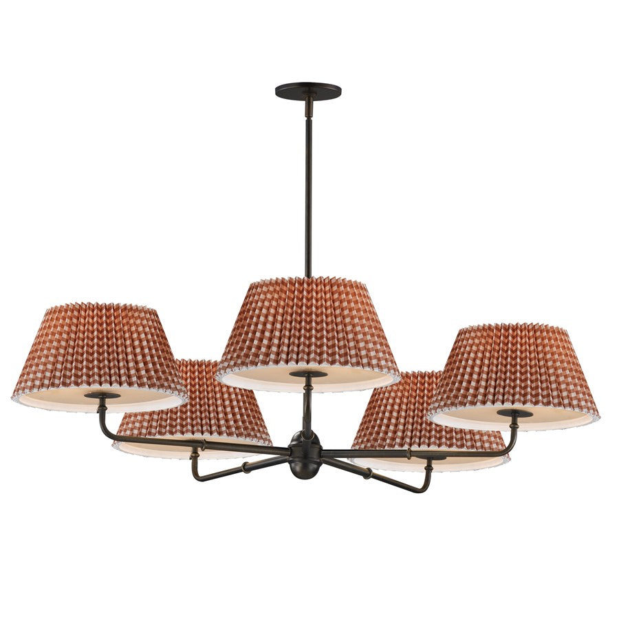 Maxim Lighting Dunbridge 5Lt 10.75" Chandelier, Beige/Bronze - 18415RBANB