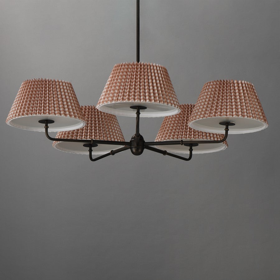 Maxim Lighting Dunbridge 5Lt 10.75" Chandelier, Beige/Bronze