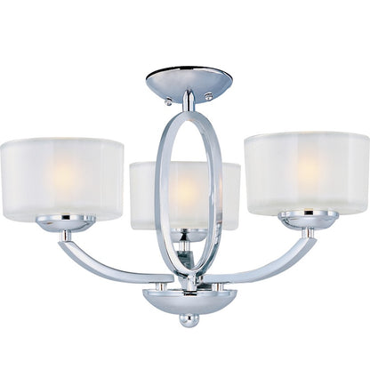 Maxim Elle 3 Light Semi-Flush Mount/Chandelier, Polished Chrome