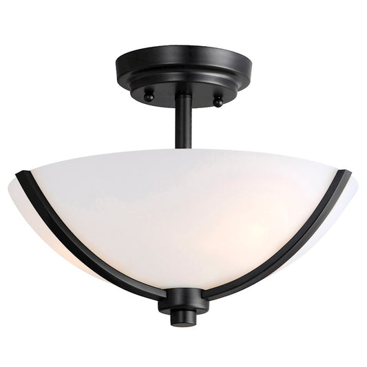 Maxim Lighting Deven 3 Light Semi-Flush Mount, Black/Satin White