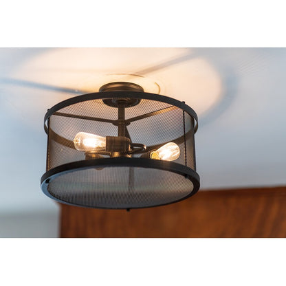 Maxim Palladium 3 Light Flush Mount, Black
