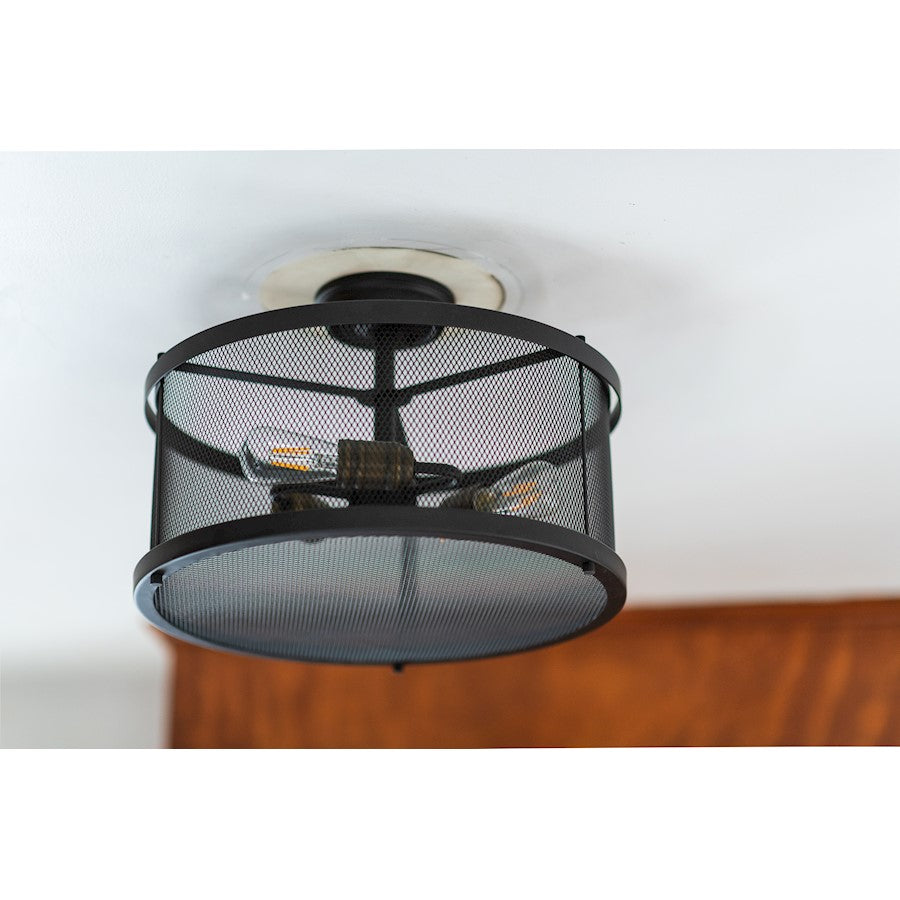 Maxim Palladium 3 Light Flush Mount, Black