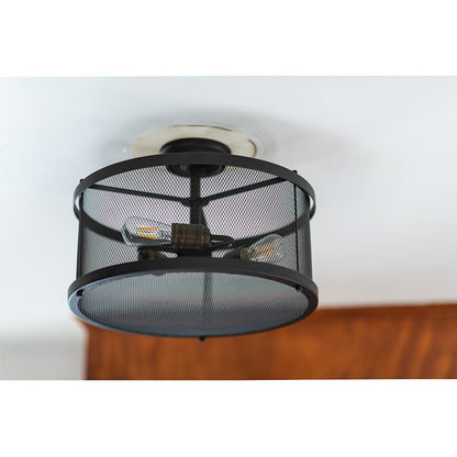 Maxim Palladium 3 Light Flush Mount, Black