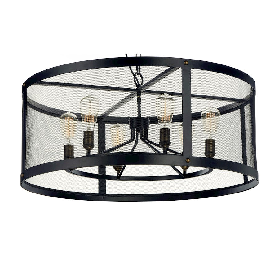 125" Palladium 5 Light Chandelier, Black