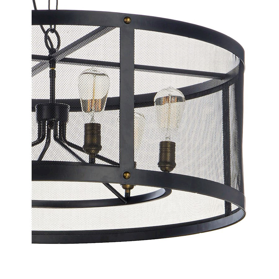 125" Palladium 5 Light Chandelier, Black