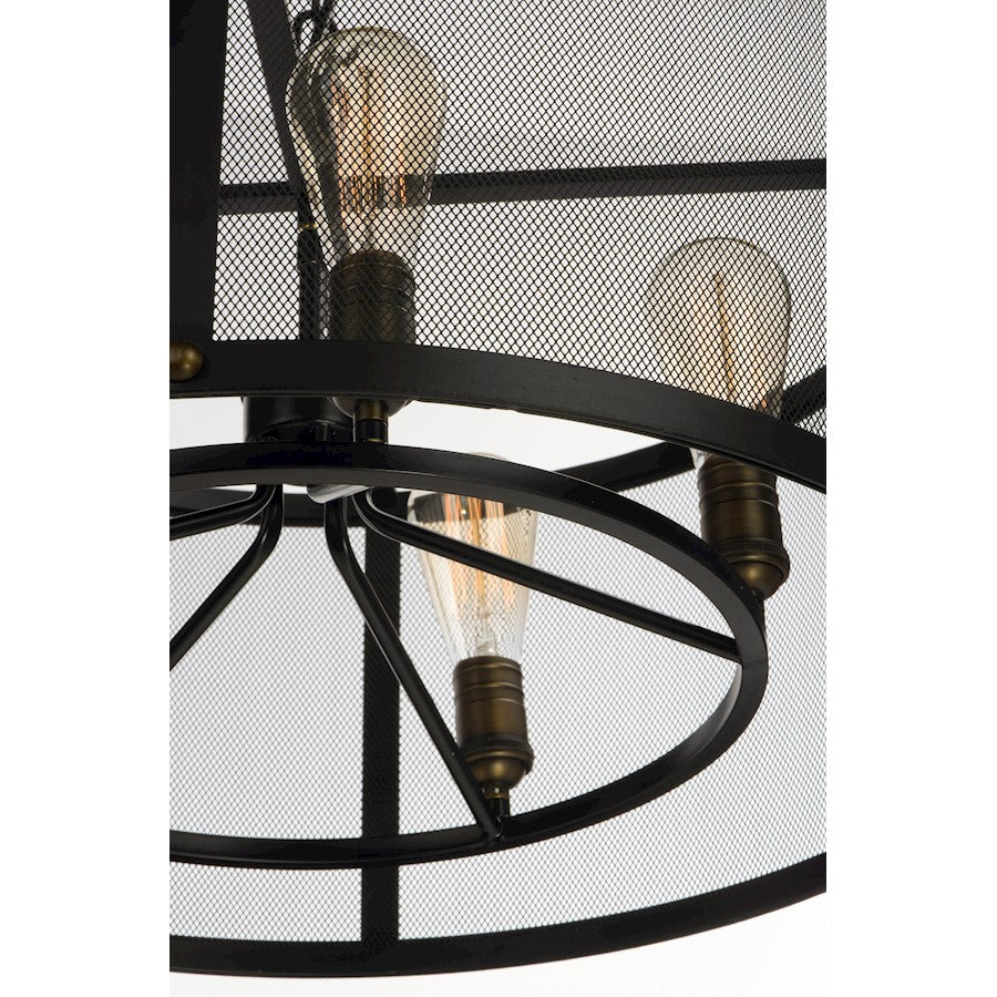 125" Palladium 5 Light Chandelier, Black
