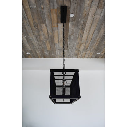 4 Light Linear Pendant, Black/Brass