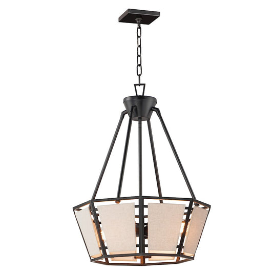 4-Light Chandelier, Black