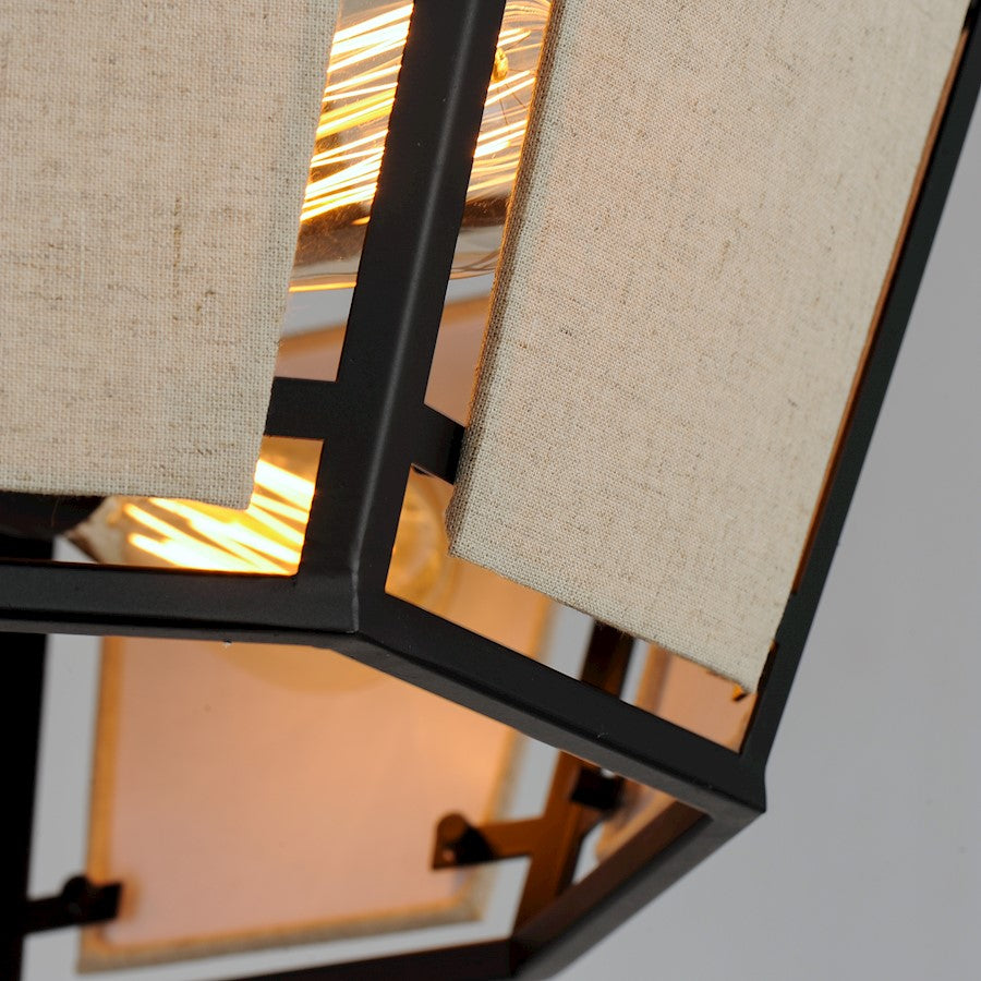 4-Light Chandelier, Black