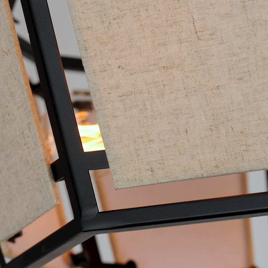 4-Light Chandelier, Black