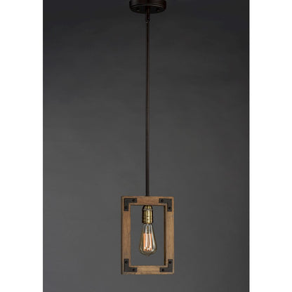 1 Light Pendant, Weathered Oak