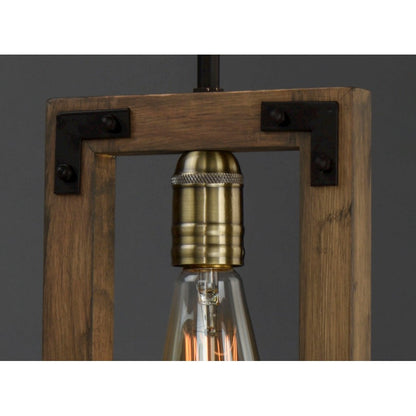 1 Light Pendant, Weathered Oak