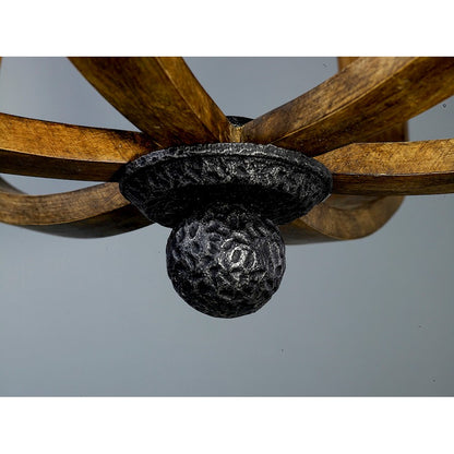 Maxim Road House 4-Light Chandelier, Barn Wood/Iron Ore
