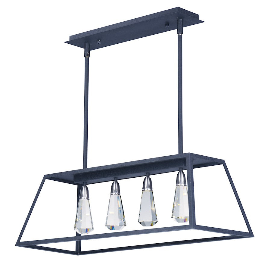 4 Light LED Linear Pendant, Black