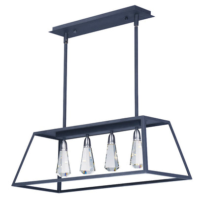 4 Light LED Linear Pendant, Black