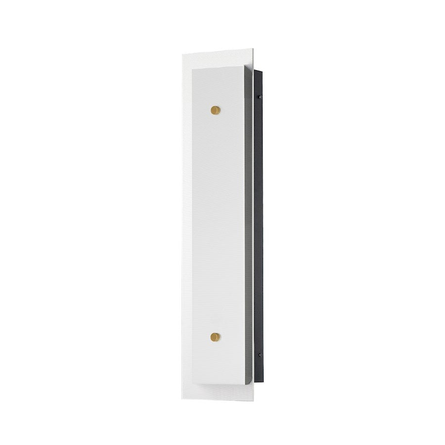 Maxim Lighting Spectre 1Lt 24" Sconce, Black/Brass/Ribbed