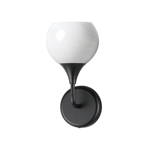 Maxim Lighting Neve 1 Light Wall Sconce, Black/Marble