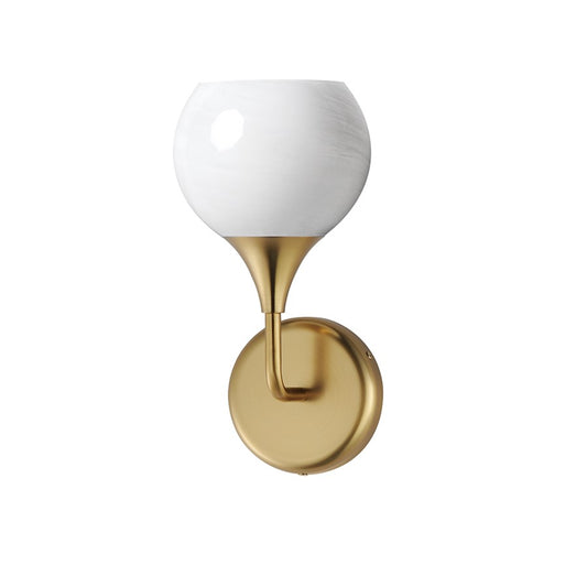 Maxim Lighting Neve 1 Light Wall Sconce, Natural Aged Brass/Marble