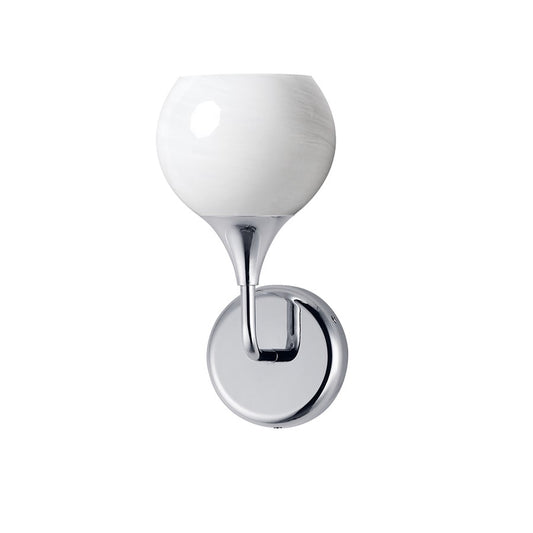Maxim Lighting Neve 1 Light Wall Sconce, Polished Chrome/Marble