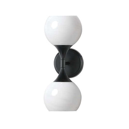 Maxim Lighting Neve 2 Light Wall Sconce, Black/Marble