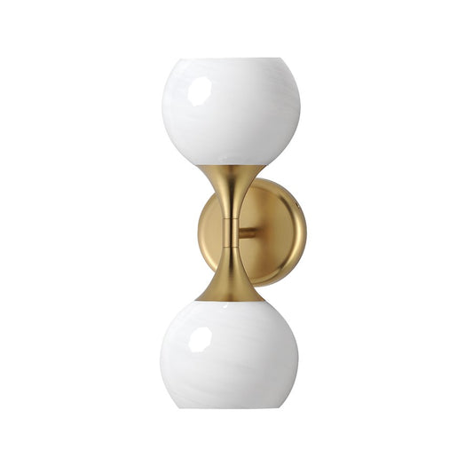 Maxim Lighting Neve 2 Light Wall Sconce, Natural Aged Brass/Marble