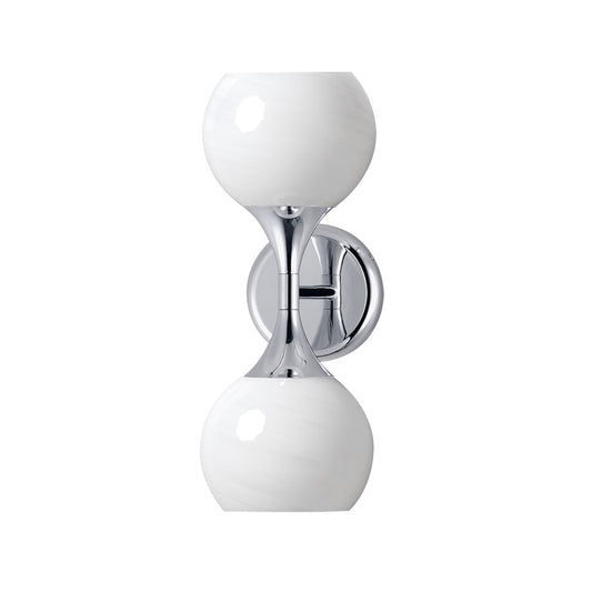 Maxim Lighting Neve 2 Light Wall Sconce, Polished Chrome/Marble