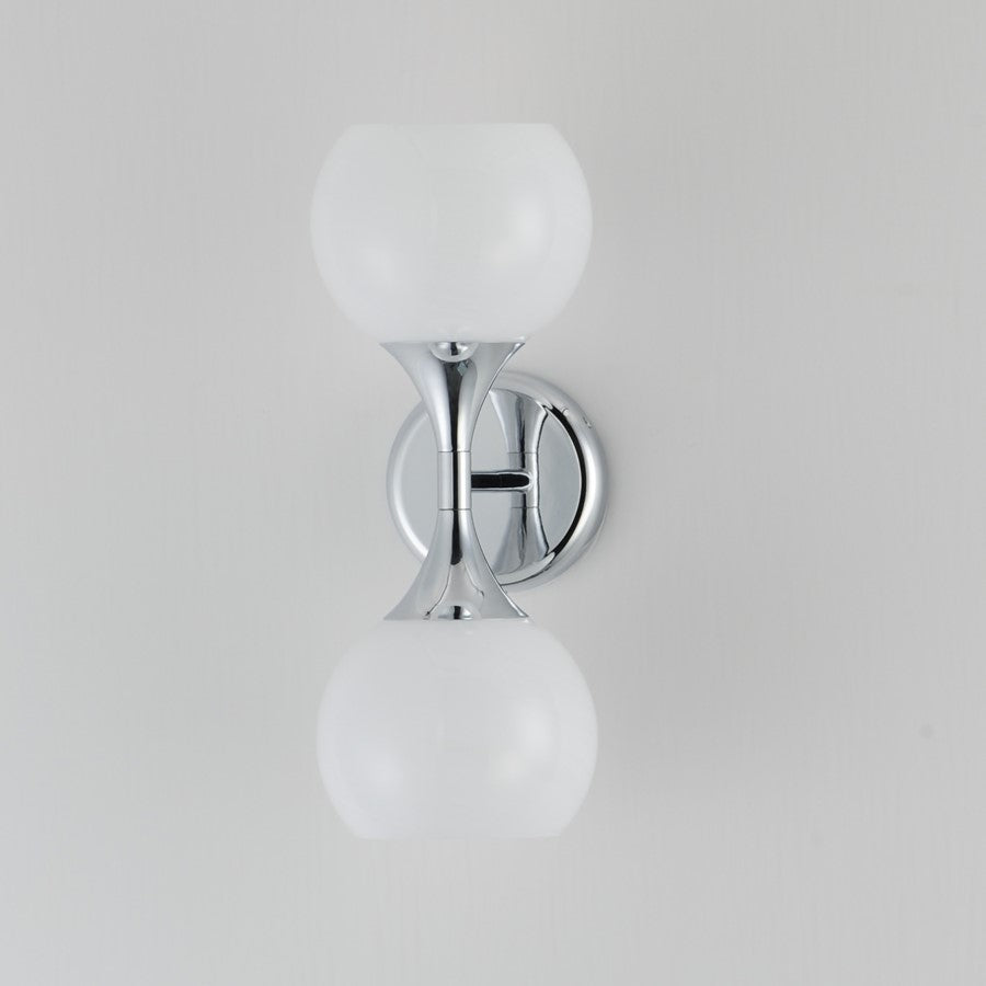 Maxim Lighting Neve 2 Light Wall Sconce, Polished Chrome/Marble