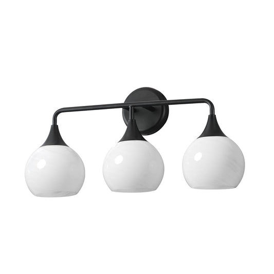 Maxim Lighting Neve 3 Light Bath Vanity, Black/Marble