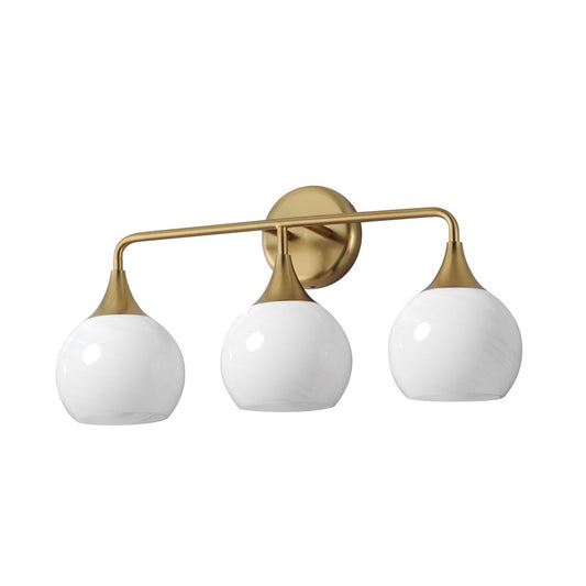 Maxim Lighting Neve 3 Light Bath Vanity, Natural Aged Brass/Marble