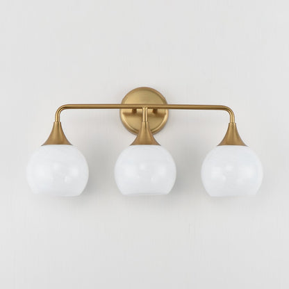 Maxim Lighting Neve 3 Light Bath Vanity, Natural Aged Brass/Marble