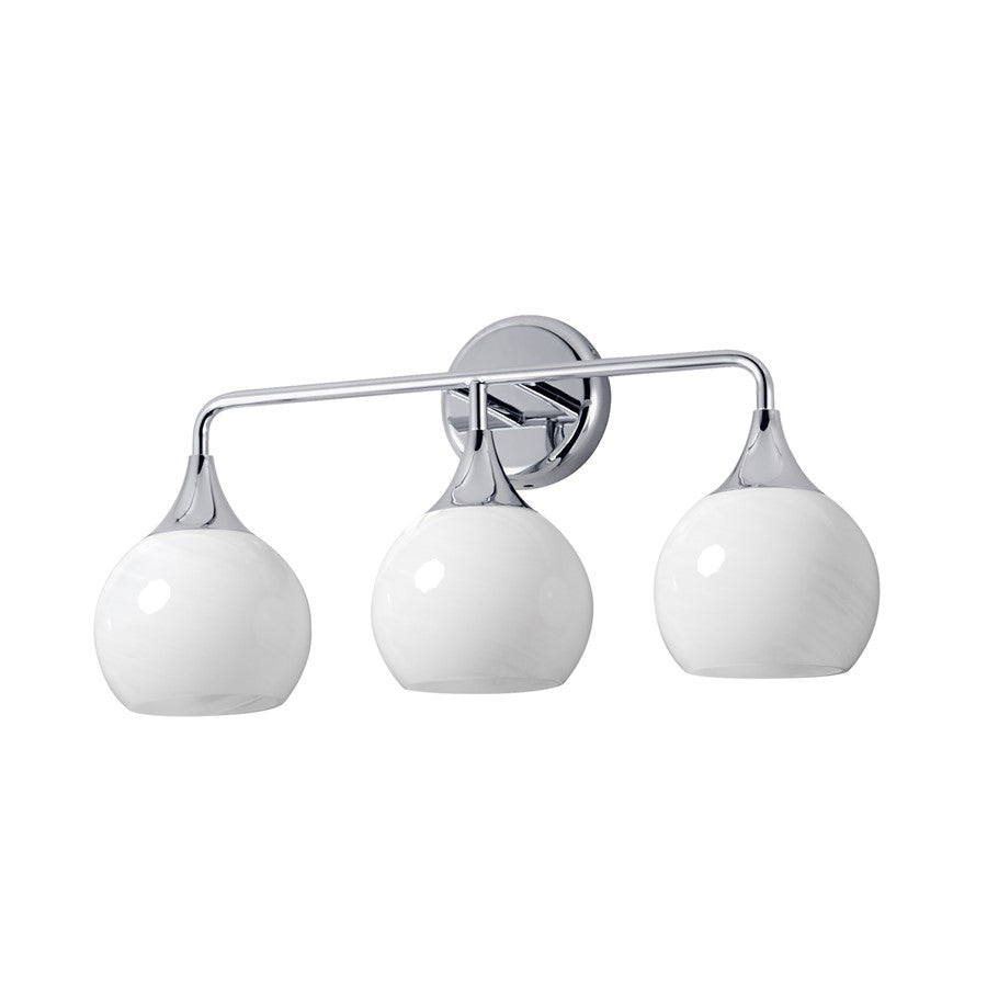 Maxim Lighting Neve 3 Light Bath Vanity, Polished Chrome/Marble