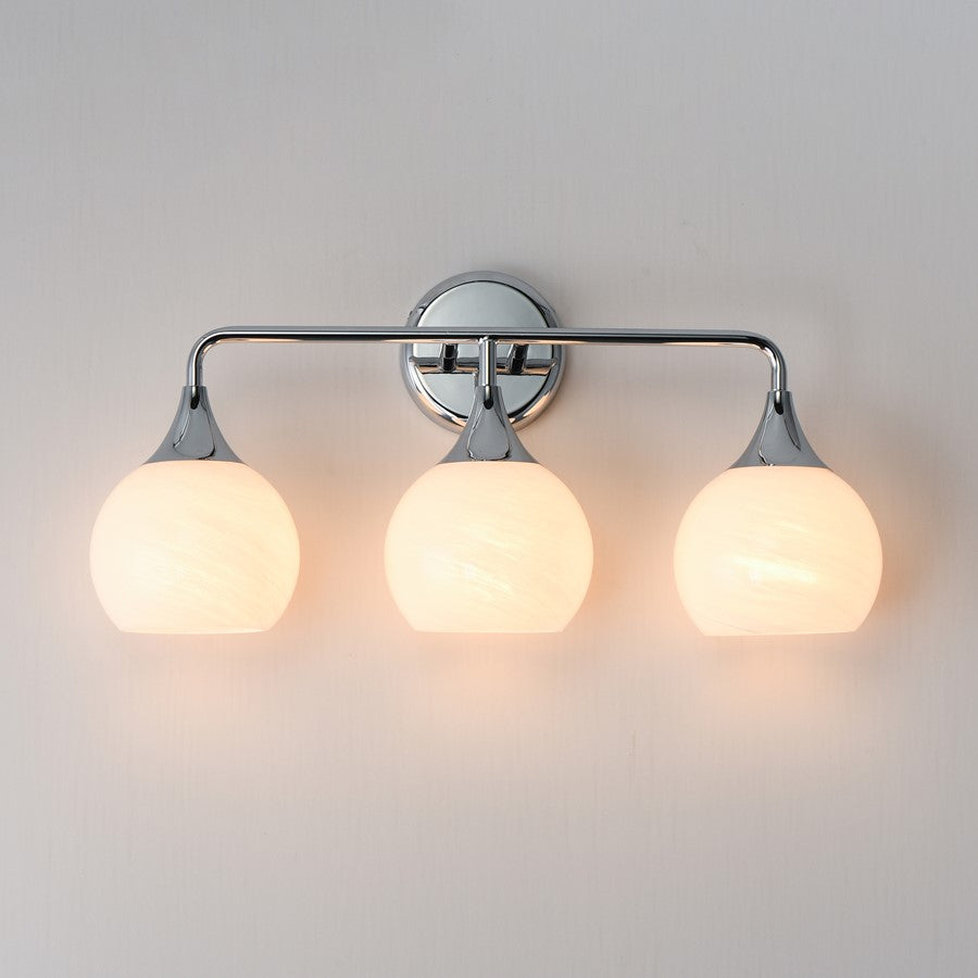Maxim Lighting Neve 3 Light Bath Vanity, Polished Chrome/Marble
