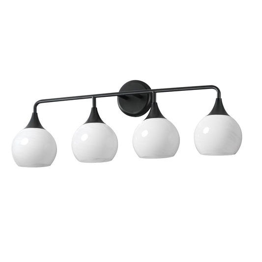 Maxim Lighting Neve 4 Light Bath Vanity, Black/Marble