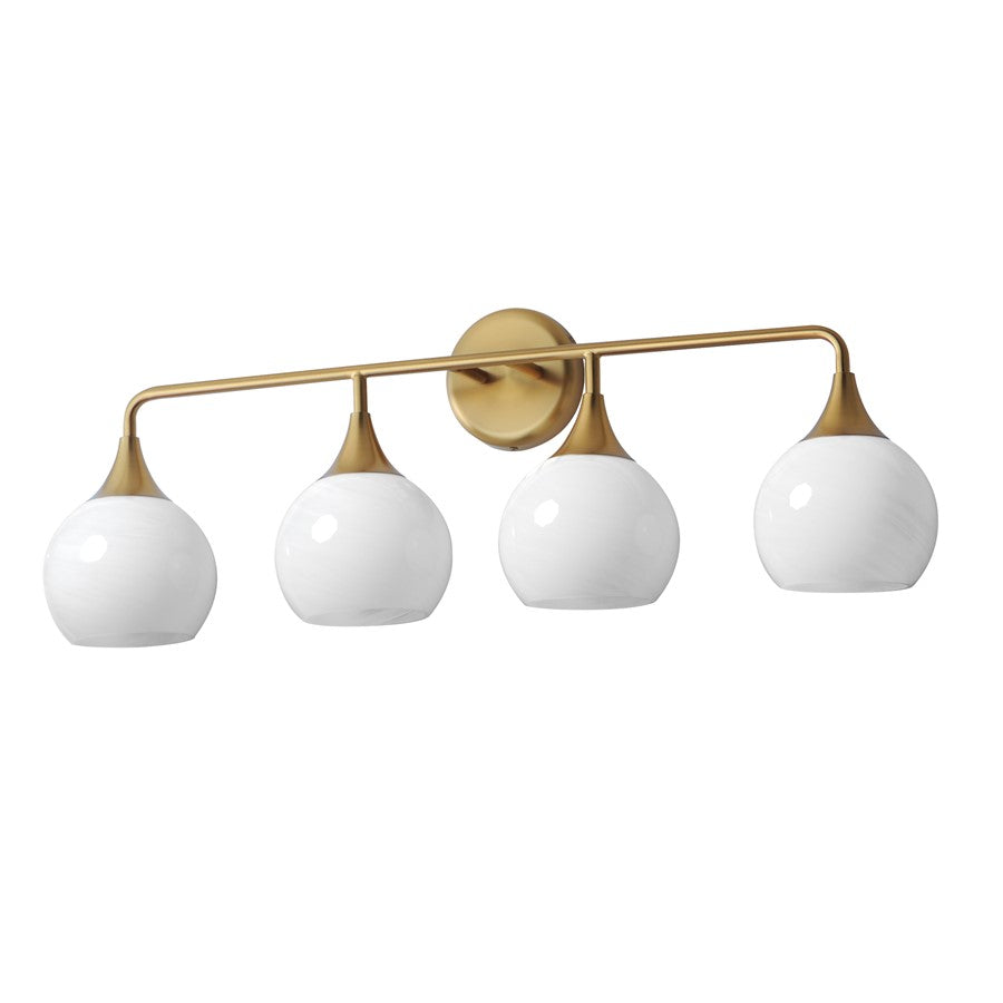 Maxim Lighting Neve 4 Light Bath Vanity, Natural Aged Brass/Marble - 21224MRNAB