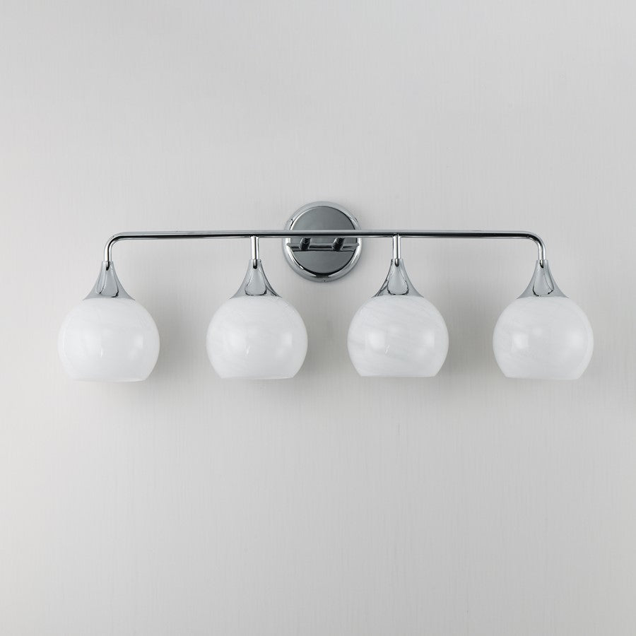 Maxim Lighting Neve 4 Light Bath Vanity, Polished Chrome/Marble